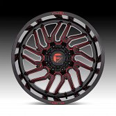 Fuel Hurricane D808 Gloss Black Milled Red Tint Custom Truck Wheels 3